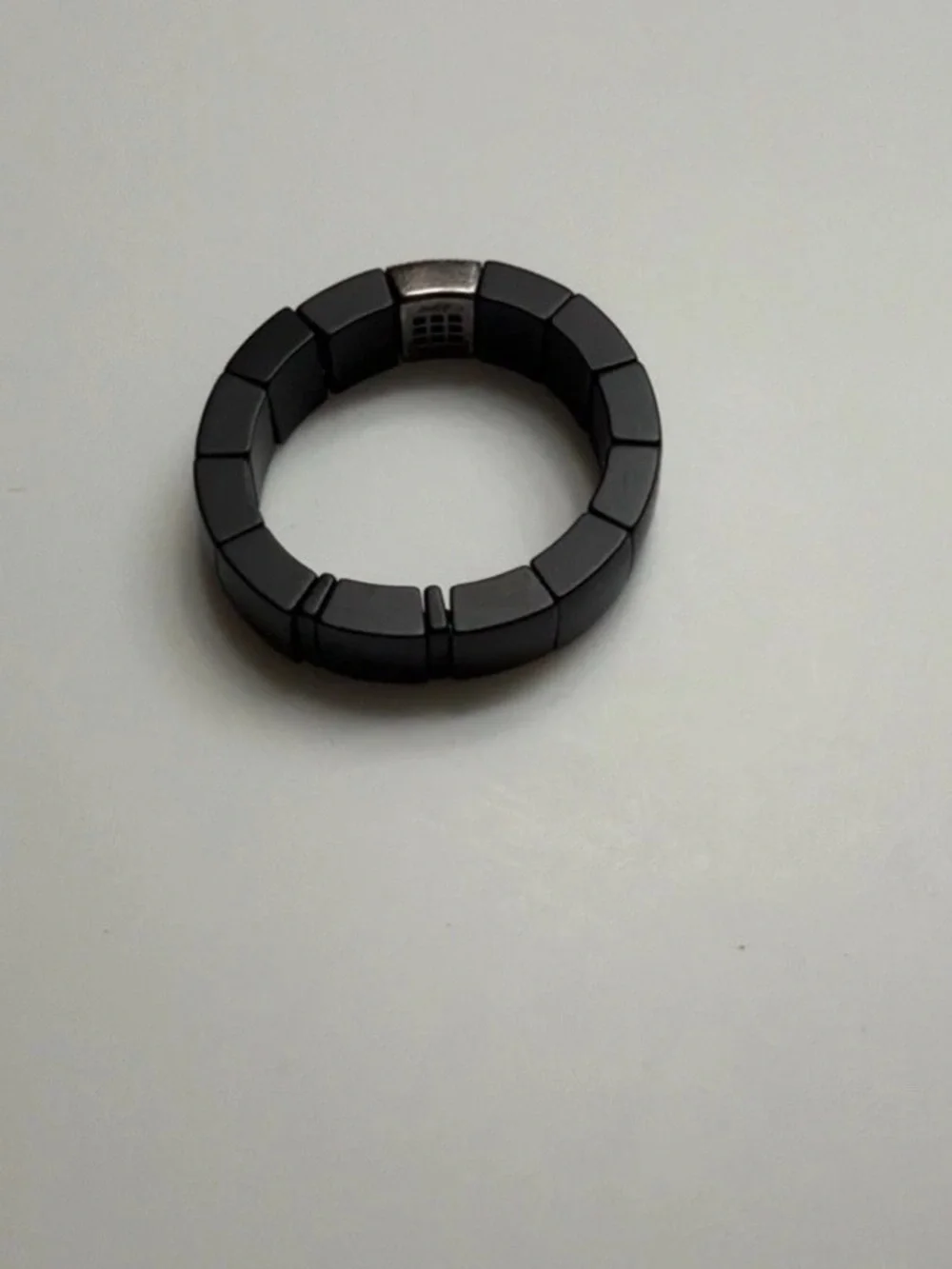 Roberto Demeglio Ceramic Stretch Ring with 18k Black Gold and Black Diamonds